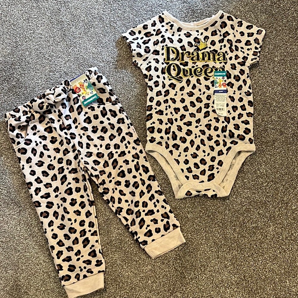 NWT Garanimals Cheetah Bodysuit & Pants set